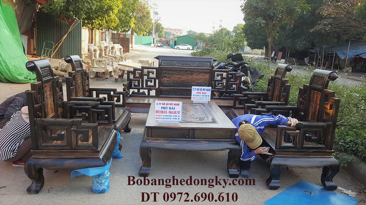 Bộ bàn ghế gỗ mun